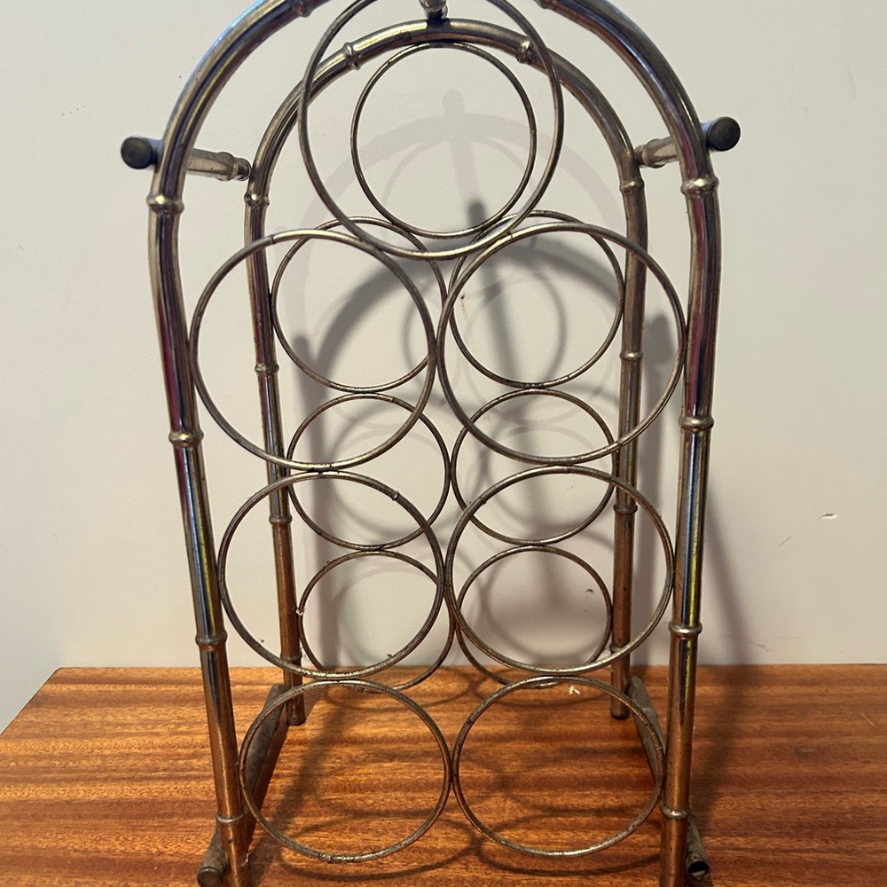 Metal Circular Wine Rack - Vintage Brass?